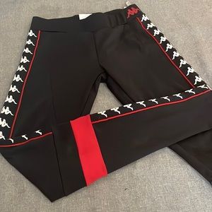 Kappa icon leggings black and white and red, like new, worn ~5 times, size s